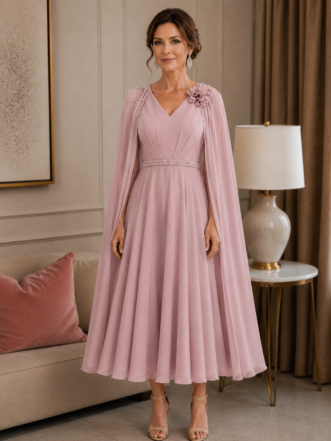 mother of the bride midi dress MACloth Women Dresses Short Sleeves Wedding Guest Tea Length Turquoise / Floor Length / US6 Available in full JURANMO Mother of the Bride