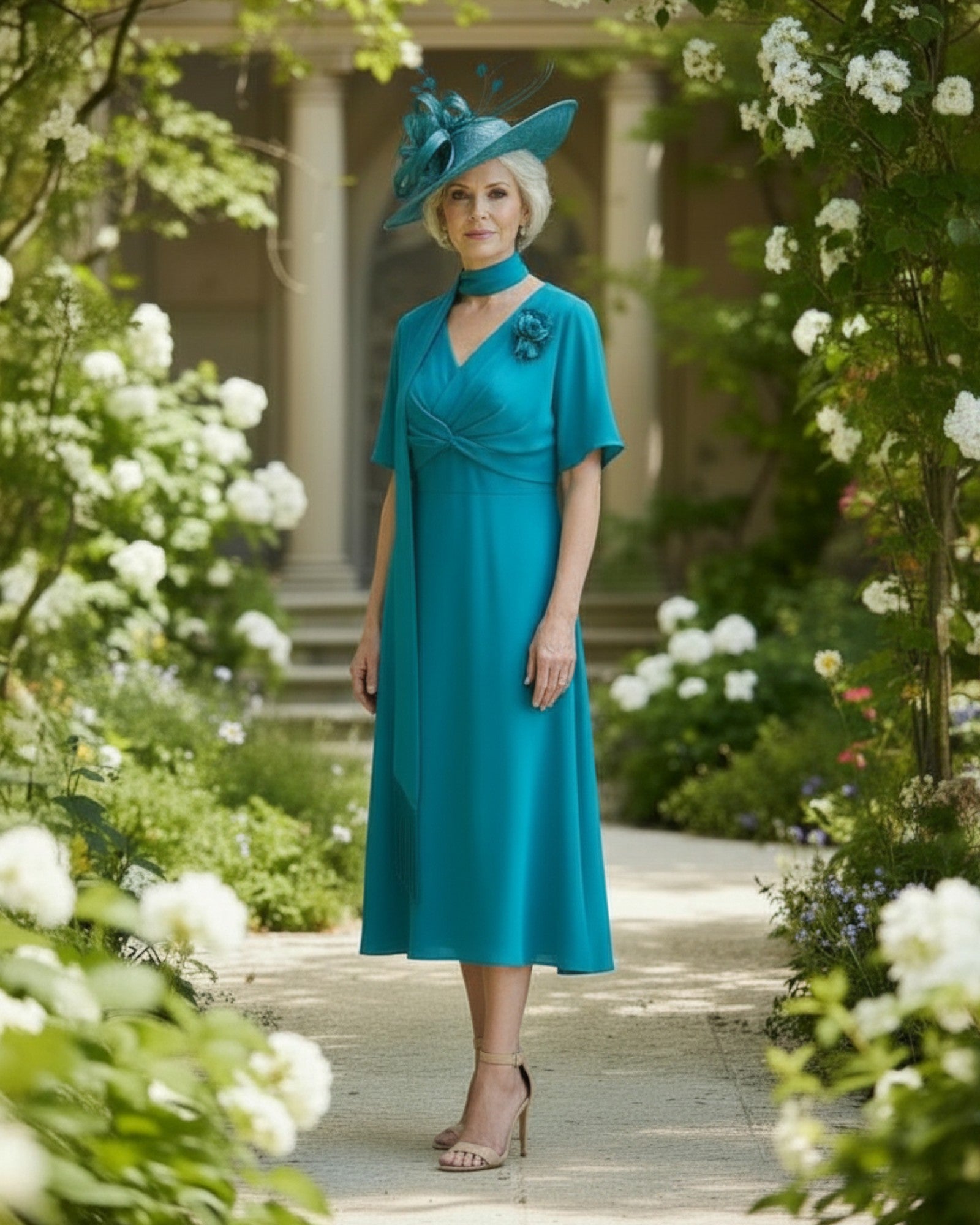 wedding dresses sage green dress Peacock teal Satin Mother of the Bride Dress
