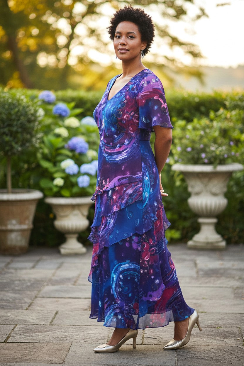 Shop the Lewis Henry Bias-Cut Dress with V-Neckline and Soft Sleeves in Hand-Painted Silk Fabrics - Plus Size Available | UK Sizes | In-Store Alterations | Prices from $989 - $1099 | Shop the Lewis Henry Bias-Cut Dress with V-Neckline and Soft Sleeves in Hand-Painted Silk Fabrics - Plus Size Available | UK Sizes | In-Store Alterations | Prices from $989 - $1099 |