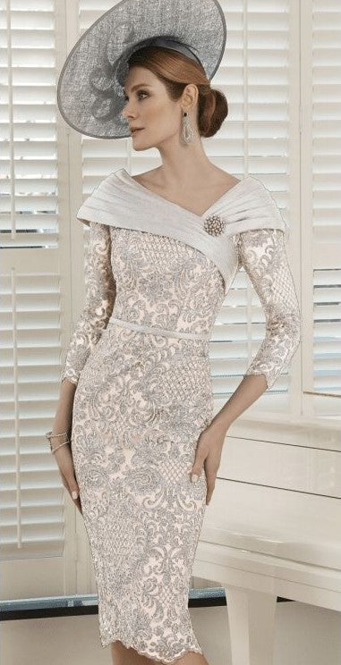A stunning formal lace mother of the bride dress by Veni Infantino -992106A - Silver and Ice Pink - Ever Elegant A stunning formal lace mother of the bride dress by Veni Infantino -992106A - Silver and Ice Pink - Ever Elegant