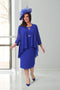 Plus size royal blue mother of the bride dress with chiffon jacket – Veromia