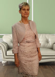 Lace dress and jacket in blush - 1201000 - Sizes 20 and 22 small cut