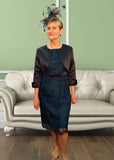 Lace dress and jacket in dark teal - 201000 - Sizes 18 and 22 small cut