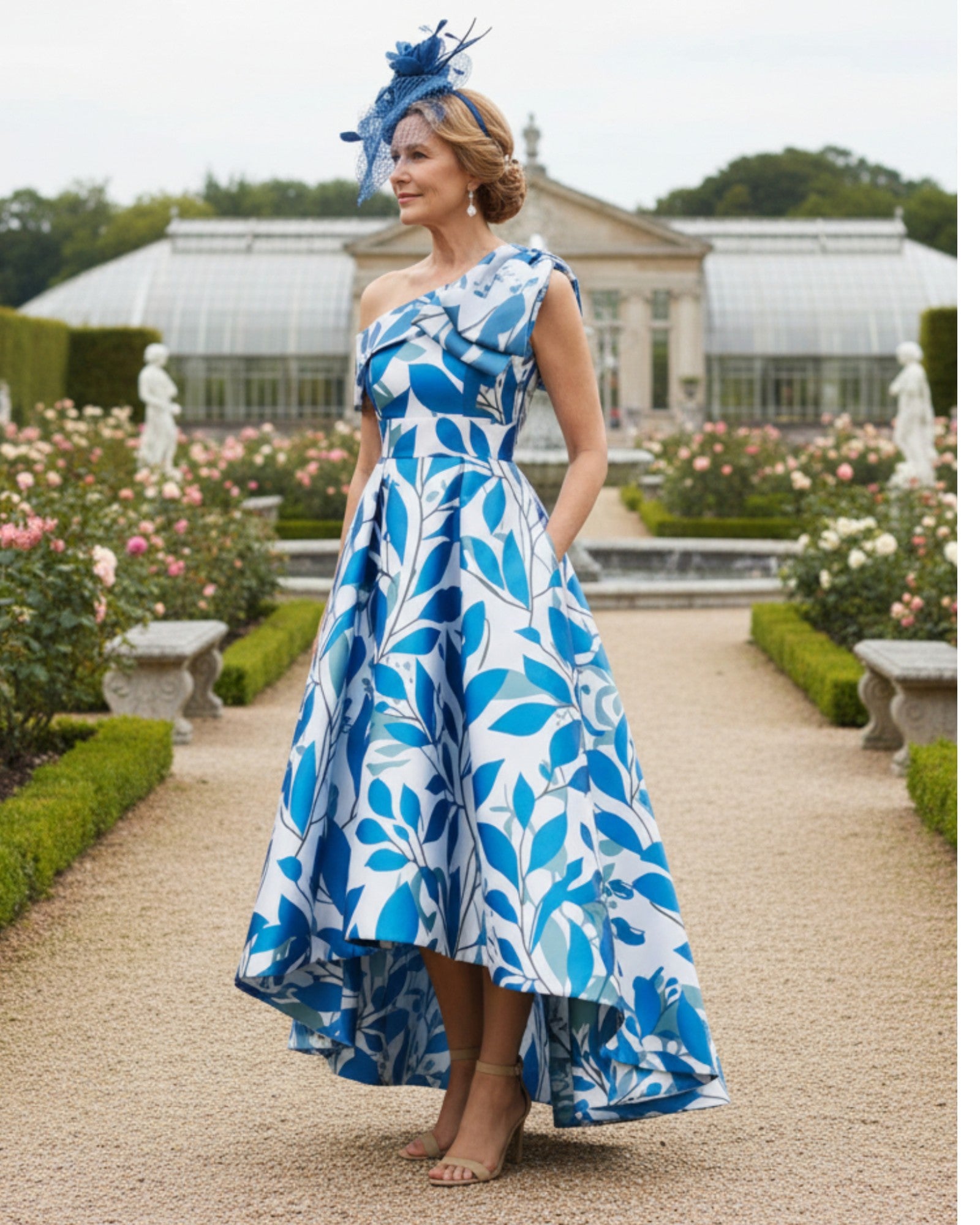 Couture Club 1g240 royal blue one shoulder mother of the bride dress