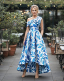 Couture Club 1g240 royal blue and silver one shoulder mother of the bride  ,groom or special occasion dress