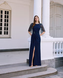 Elegant navy formal dress for summer weddings – Couture Club