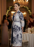 Dress and lightweight coat in Navy and silver, for a mother of the groom.