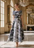 Couture Club Silver & Navy Fil Coupé Midi Dress – 1G1C8 - Ever Elegant a perfect mother of the bride outfit
