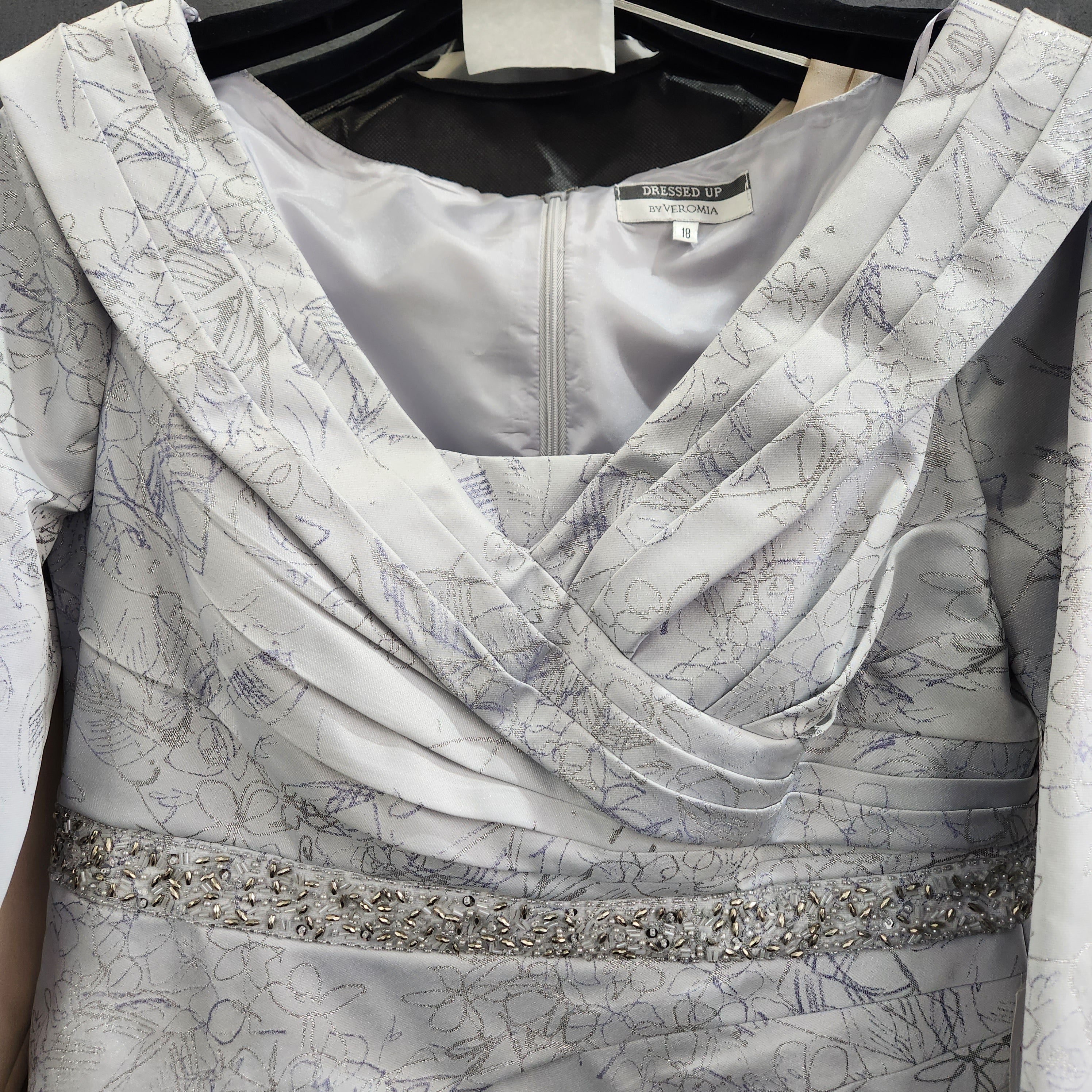 Plus Size Brocade Dress with Beaded Waistline, part of our Dressed Up designer range| DU302.