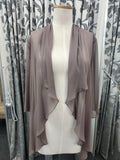 jersey cropped jacket with satin waterfall front in size 12