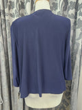 Back view of navy jersey cropped jacket in Plus Sizes