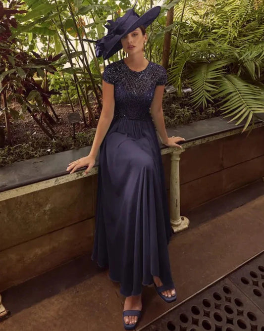 Veni Infantino - Cocktail dress  with full chiffon skirt and beaded bodice - 36045 - Last one size 10