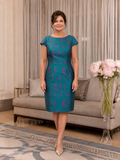 Teal and magenta fitted occasion dress for mother of the bride or groom in Australia