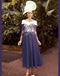 Veni Infantino Tea length Crepe and lace dress - 992352 - Navy and Ivory