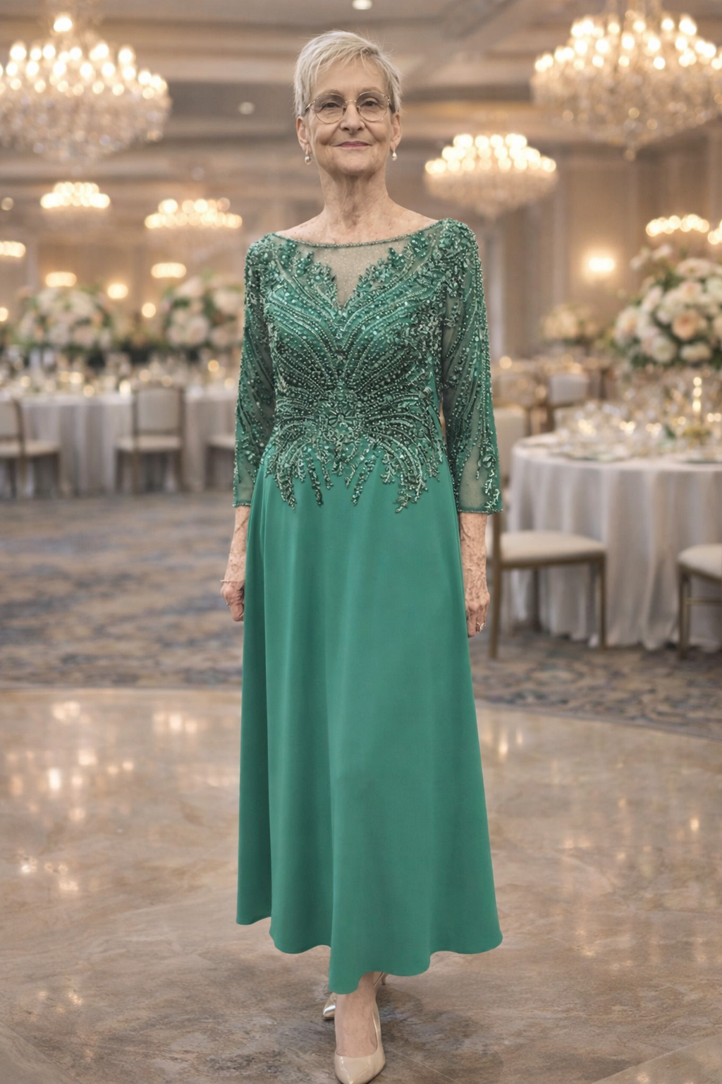 Teal Mother of the Bride Dress