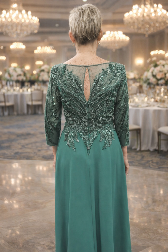 Teal Mother of the Bride Dress