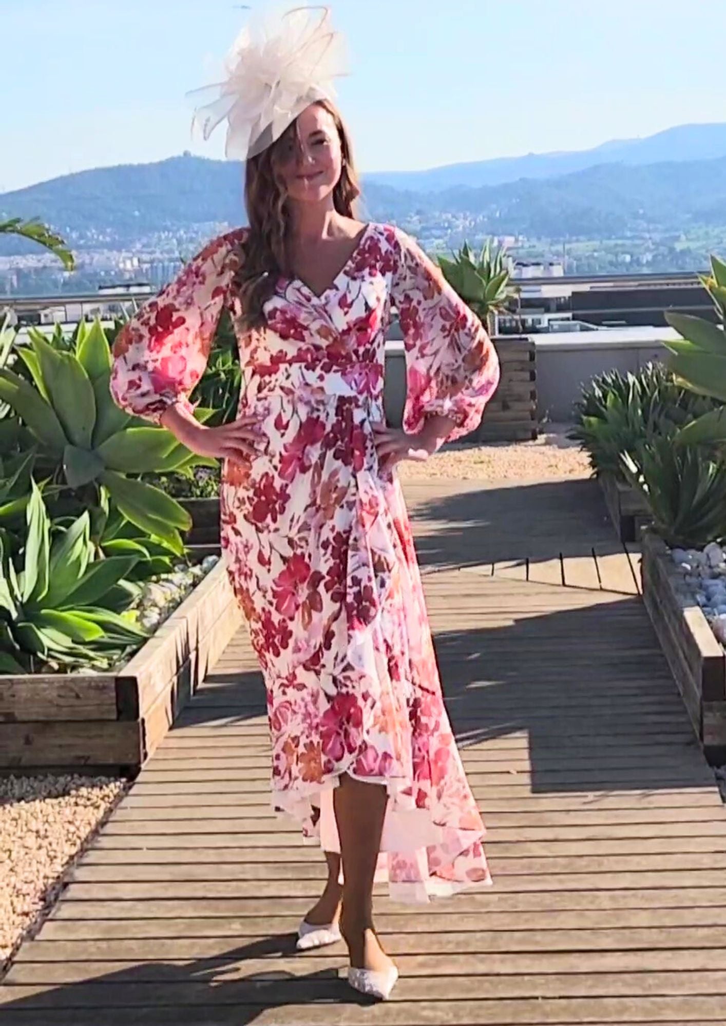Floaty chiffon formal dress for garden parties and race days