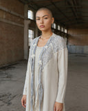 Close up of XL Roma 3 piece Italian lace mother of the groom outfit