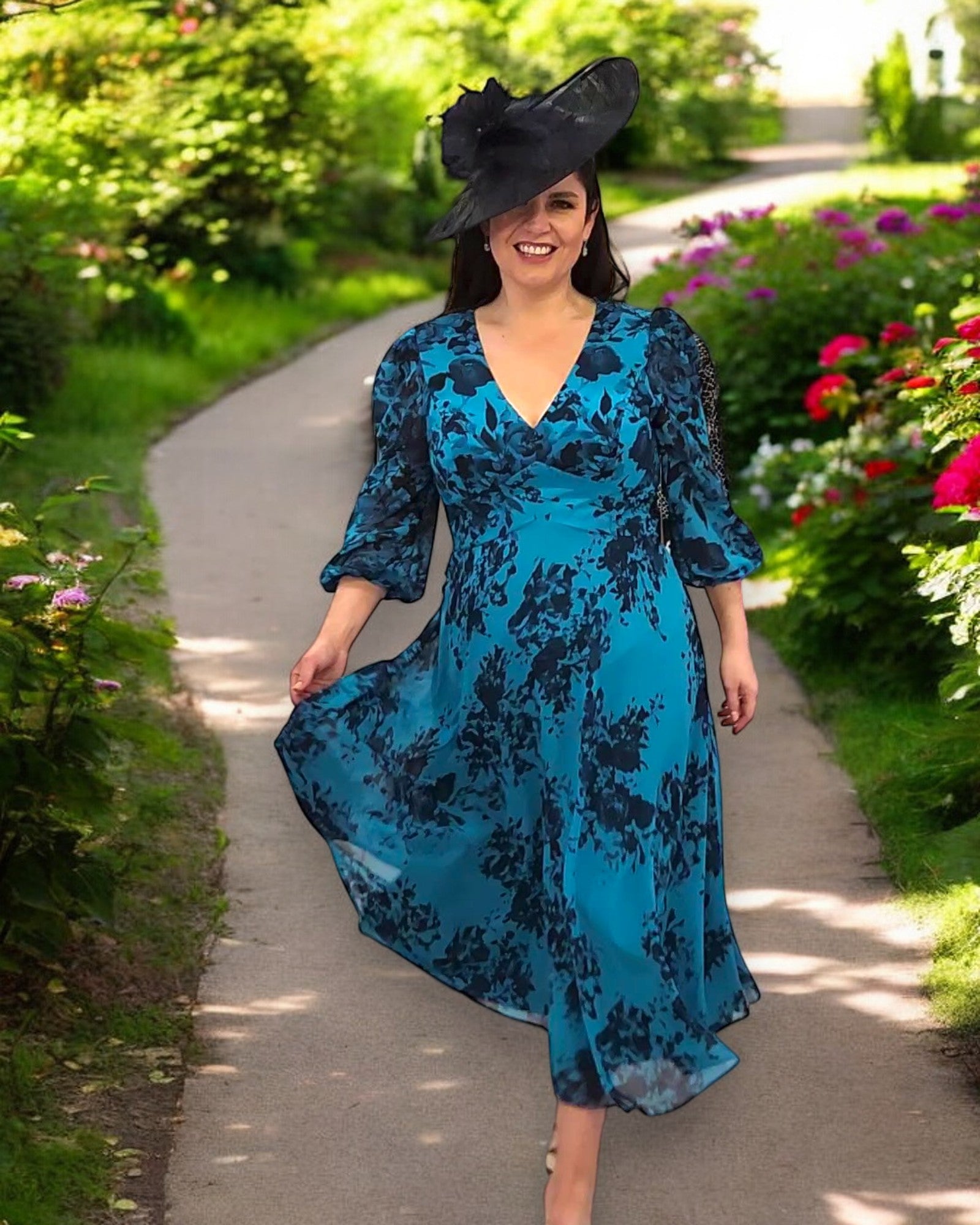 DU593 Dressed up plus size fit and flare occasion wear dress Ever Elegant