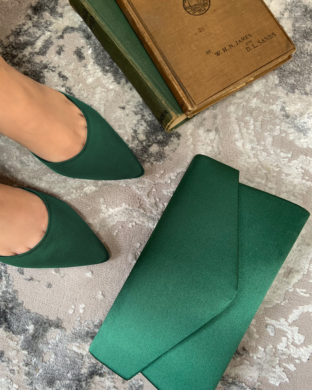 Daniella Green Satin Mid Heel Shoes Daniella Green Satin Mid Heel Shoes
