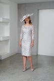 Ispirato's ISJ903 Silver Brocade Dress & Coat, part of our Ispirato designer range | ISJ903