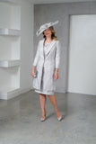 Ispirato's ISJ903 Silver Brocade Dress & Coat, part of our Ispirato designer range | ISJ903