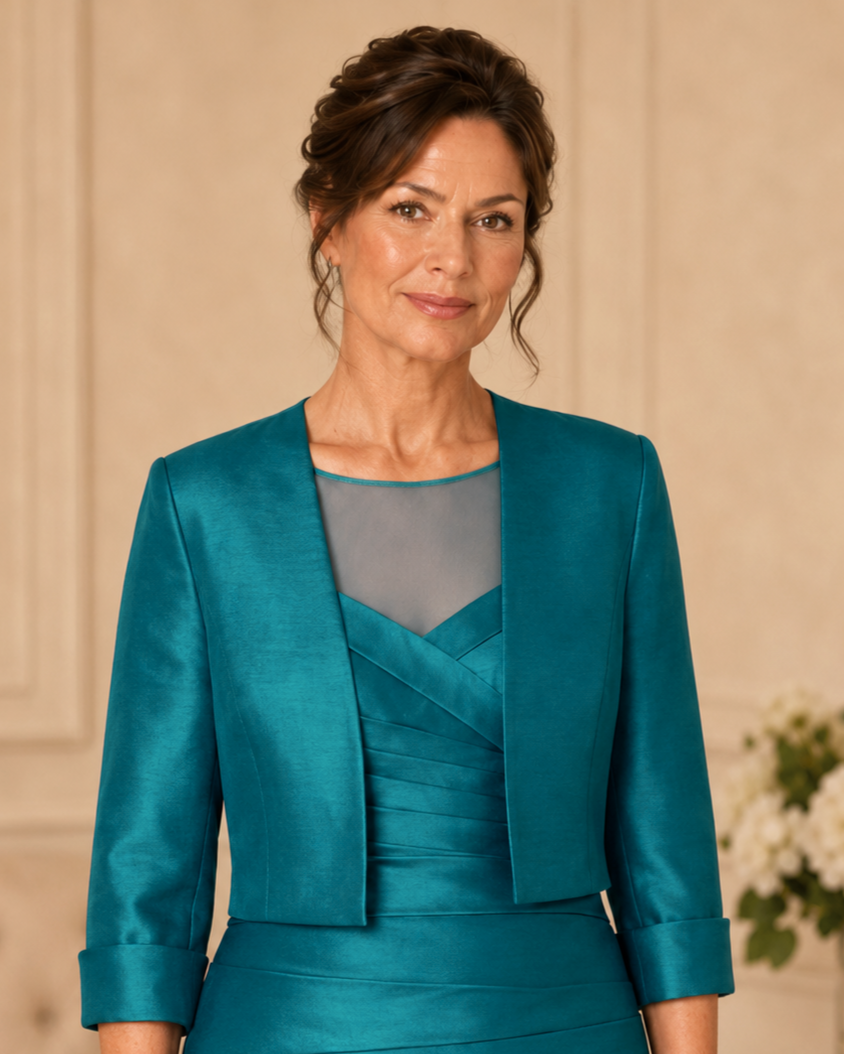 Ispirato Deep Jade Cropped Jacket | Matching ISH908