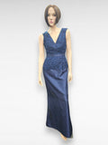 Laura K Long navy  designer gown range | KB5348- size 8 only