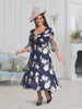 Plus Size Navy Fit & Flare Dress – DU666 | Mother of the Bride or Groom