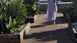 Video of the two piece mother of the bride skirt and top in lilac organza and with a brocade top.
