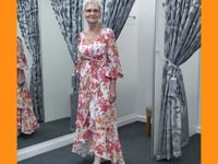 Midi length chiffon dress for spring weddings