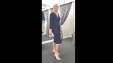 video of Elegant occasion wear with gentle waist pleats and frilled at split  to the hem of  the skirt
