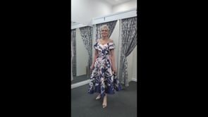 Video of  Veni Infantino fit and flare dress 992575 in navy and soft pink.