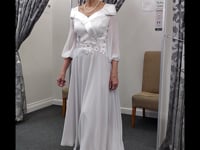 Sophisticated Couture Club 7G185 Ivory & Silver Chiffon Tea-Length Mother of the Bride Dress