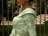 👉 Green Floral Mikado Mother of the Bride Dress – Tea Length Couture Club 1G195