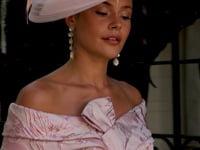 Pink Brocade Mother of the Bride Dress – Off Shoulder Couture Club 1G243