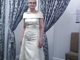 👉 Cream & Gold Fil Coupé Mother of the Bride Dress – Midi Couture Club 1G2D1