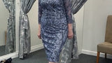 Navy & Dove Grey Beaded Lace Mother of the Bride Dress – Style 992750