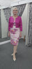 Video of Floral stretch taffeta dress and jacket – figure-flattering formalwear