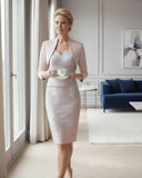 Sonia Pena mother of the bride dress with matching bolero jacket in blush pink