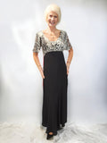 Lewis Henry black and ivory bias cut long gown - style 4