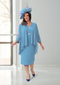 Turquoise empire waist dress and jacket set – a plus size mother of the bride suit