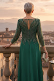 Back view of Mother of the bride or groom gown in Teal, suitable for a formal wedding.