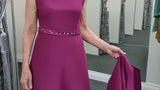 5G254 - Burgundy Dress and Jacket Set with Pearl Details, part of our Couture Club designer range.
