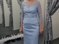 Soft Blue Lace Dress by Ispirato, part of our Designer dress range, ish816.