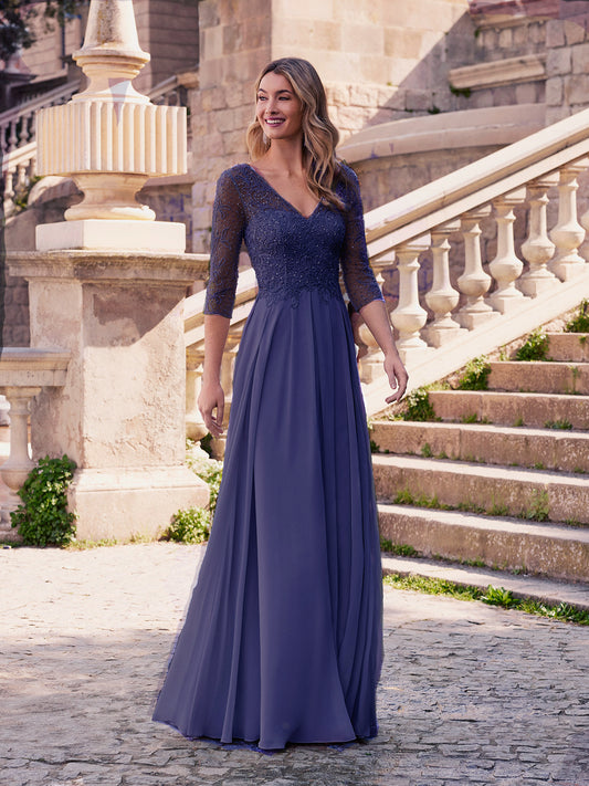 Couture Club - Gown -7G109 - light Navy - Plus size - Ever Elegant