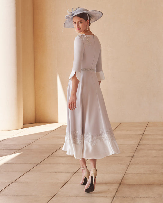 Couture Club - Dress - 7G1C3  - soft blue and Ivory - Ever Elegant