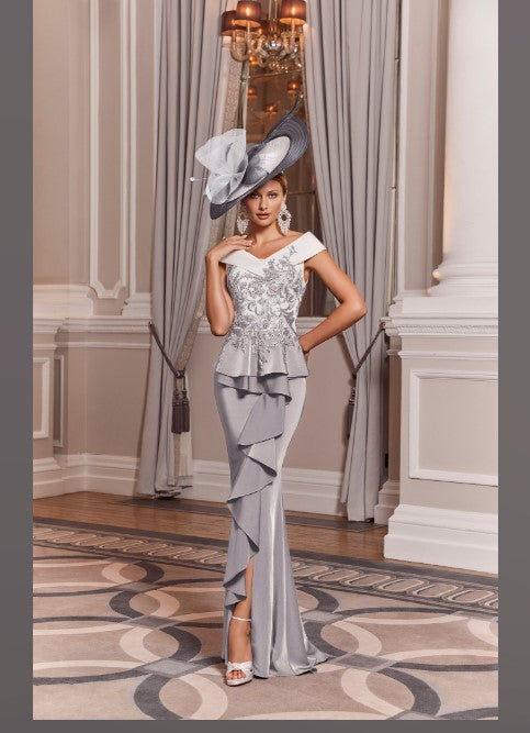 Veni Infantino - Long Gown - 992014L-Silver - Ever Elegant