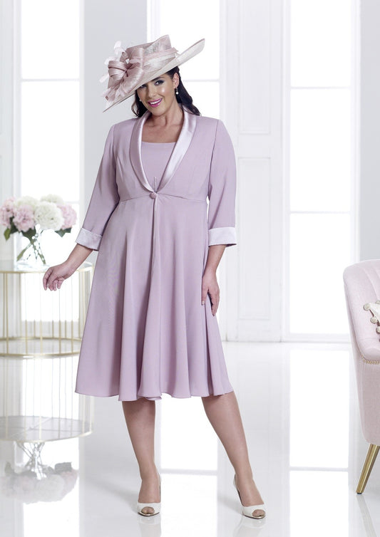 Dressed Up  - Dress & Coat - DU250 Pink - Ever Elegant