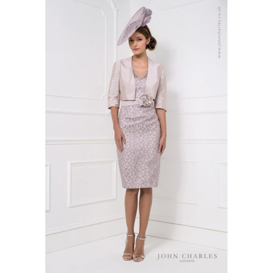 Pastel Lace Mother of the Bride Dress with Matching Crop Jacket